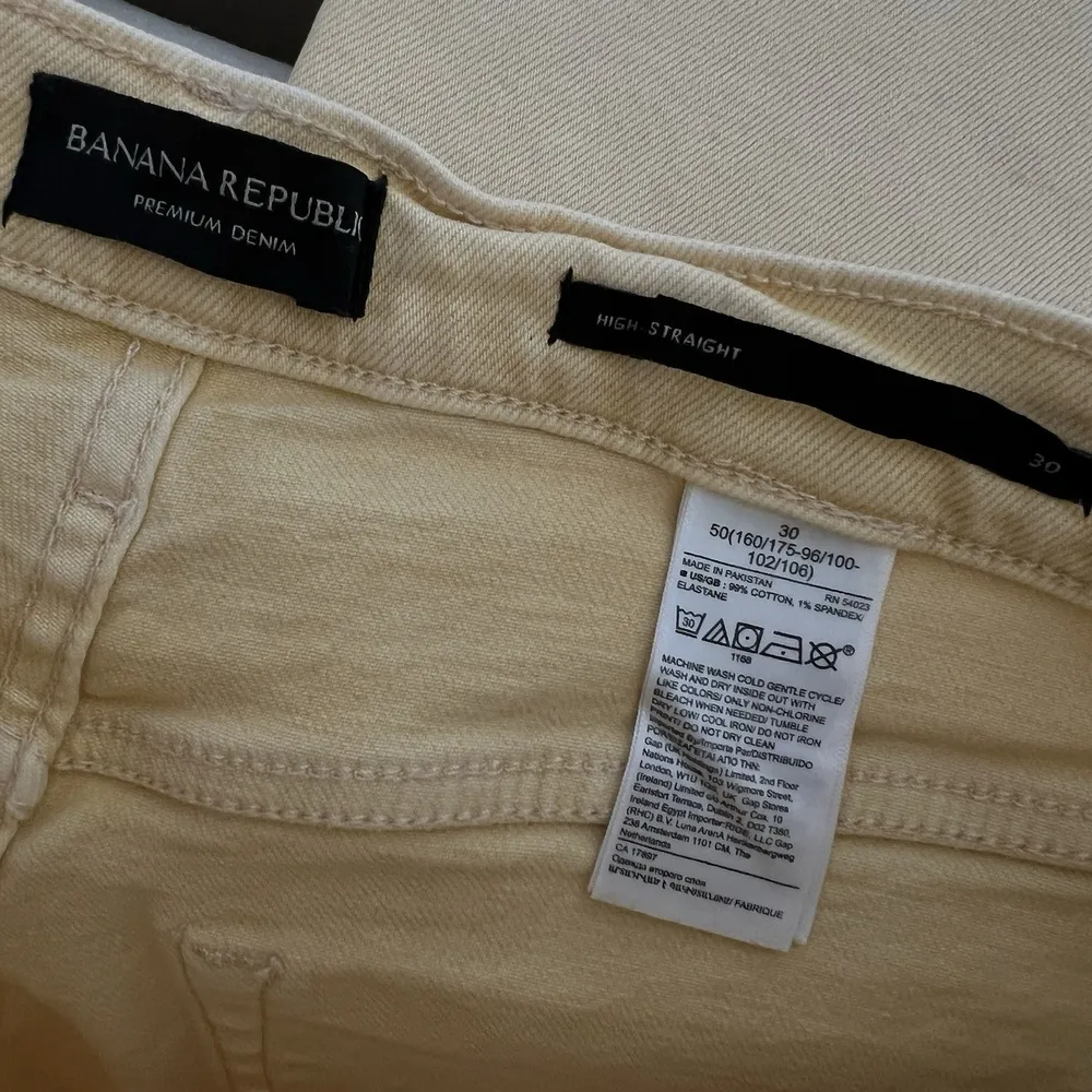 Banana Republic Straight leg Ankle Jeans Women (30x27) Cream High Rise NWOT - Image 11