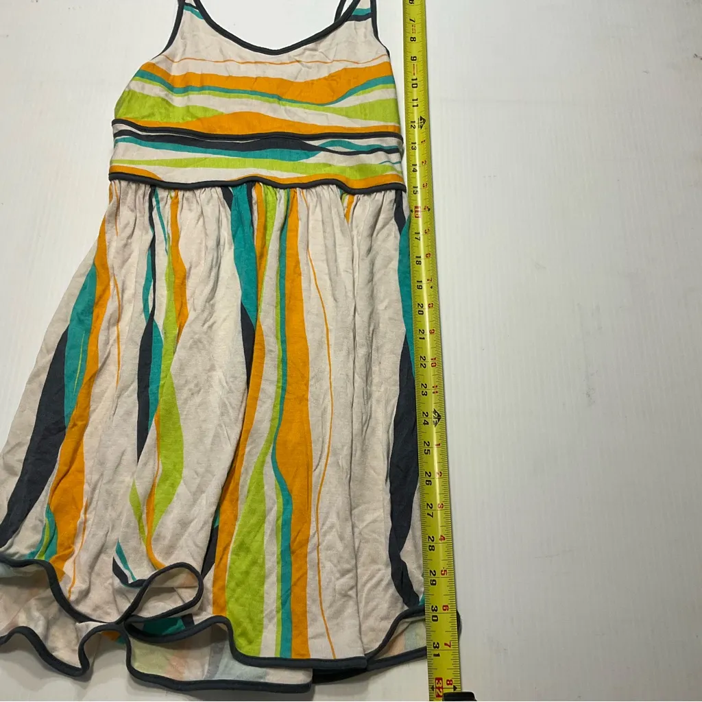 Cooperative SZ XS Rayon Flowy Beachy Key Hole Back Tunic Striped Mini Dress - Image 9