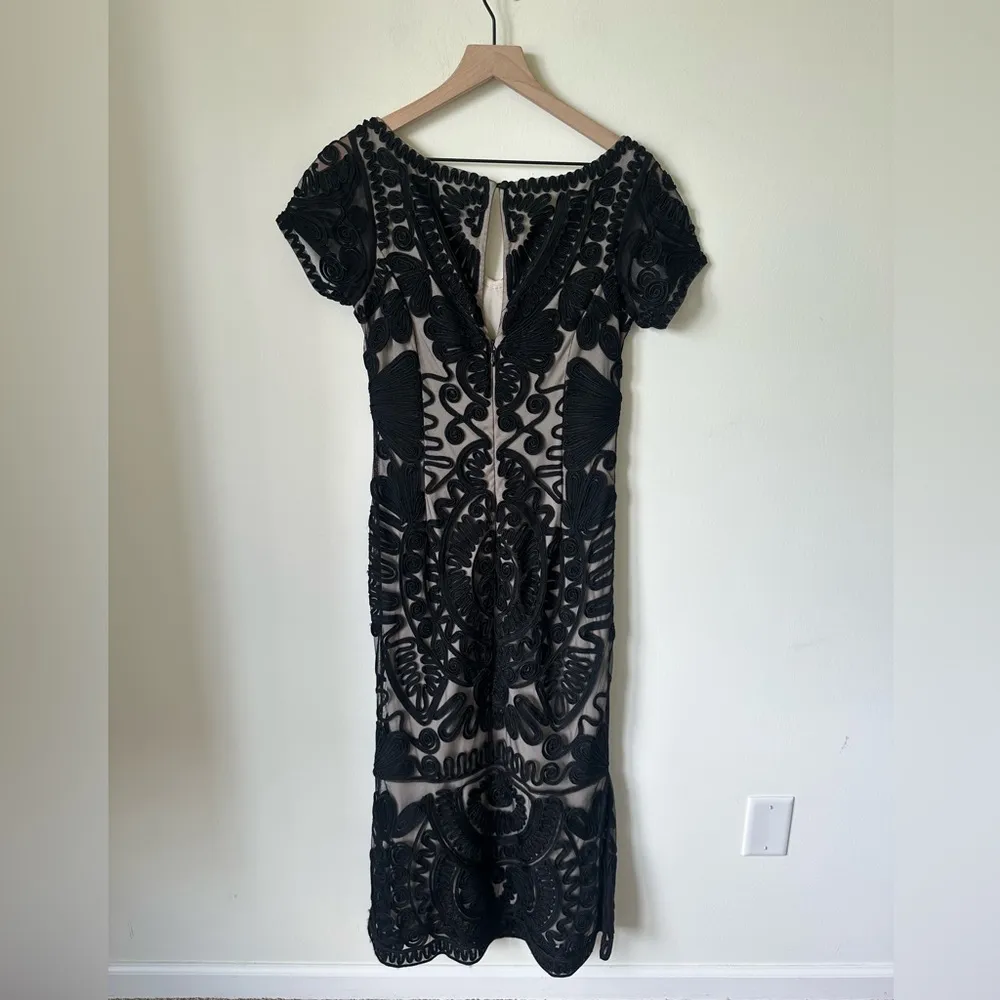 JS Collections Soutache Trumpet Evening Cocktail Dress in Black - Size 4 - Image 5