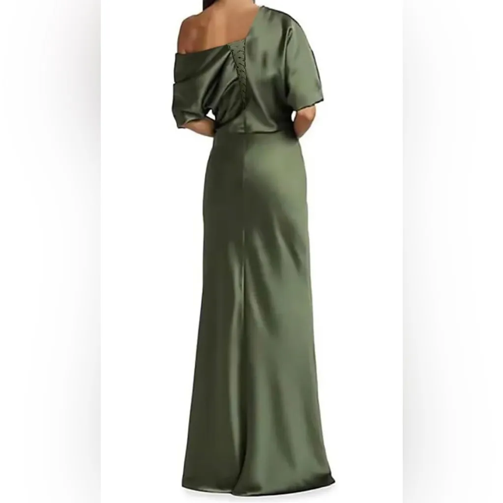 Maroon Satin Formal Floor - Image 3