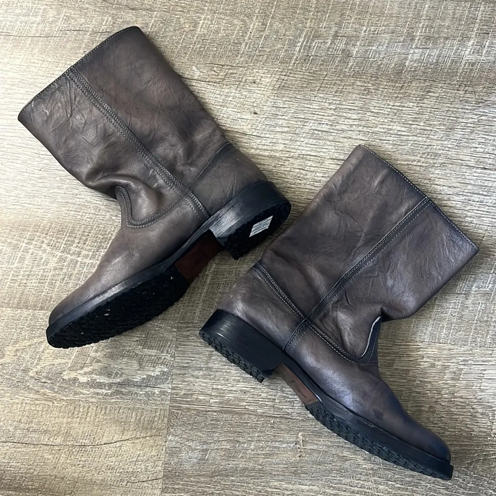 George Esquivel Gray Leather Moto Boot Size 7 - Image 2