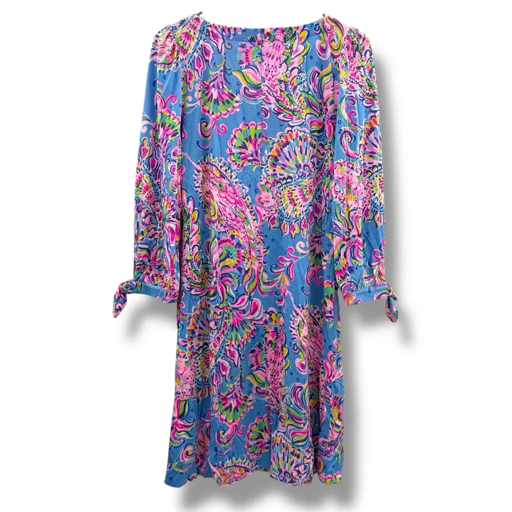 Lilly Pulitzer Cath Dress Women’s Sz Small Mermaid Grotto‎ 3/4 Tie Sleeve Casual - Image 5