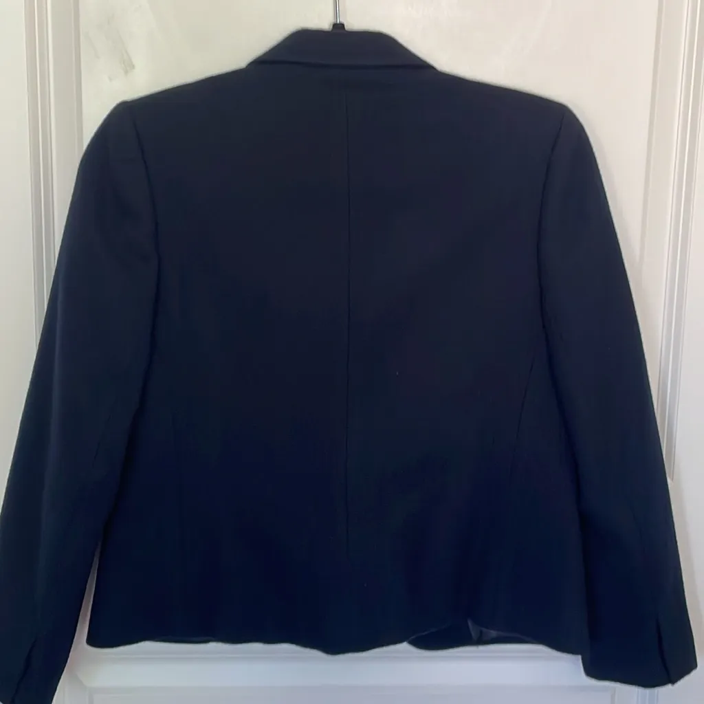 Evan Picone Vintage Evan-Picone Petite Navy Blue Wool Blazer 6 - Image 3