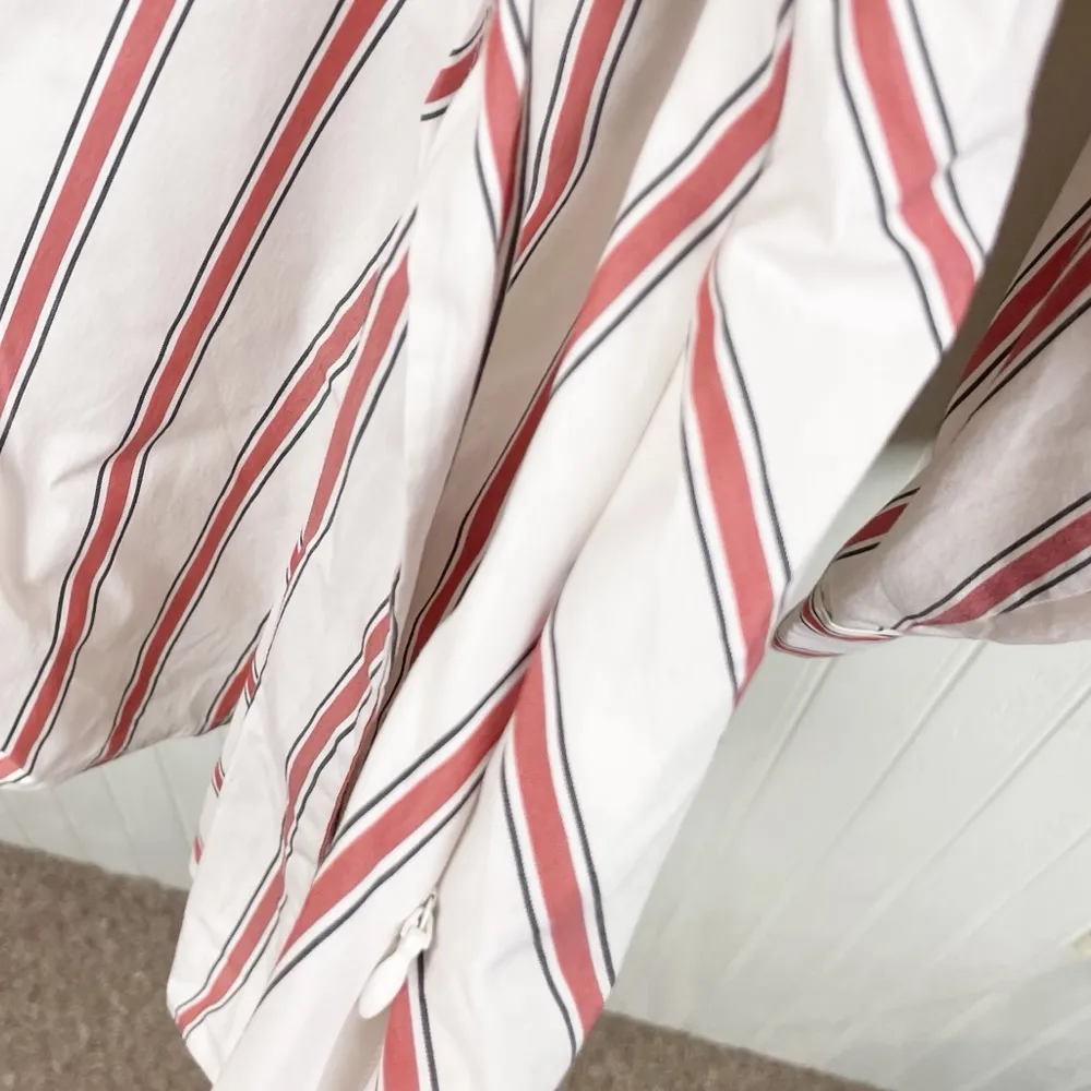 Lane Bryant White Brick Red Striped Long Sleeve Faux Wrap Blouse Women's Size 18 - Image 7