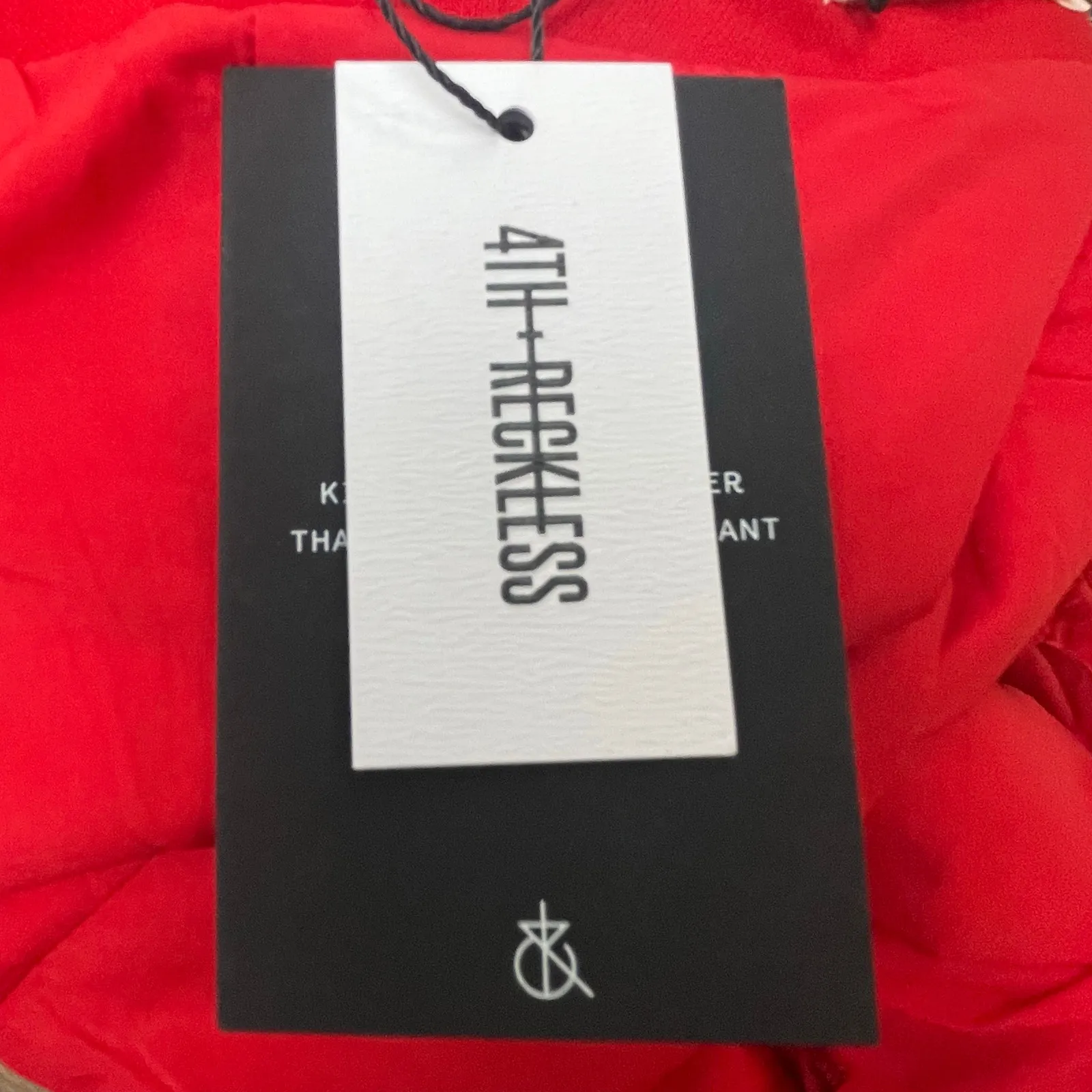 NEW 4th + Reckless Red Bow Strapless Sleeveless Bandeau Mini Bodycon Dress Sz S - Image 3