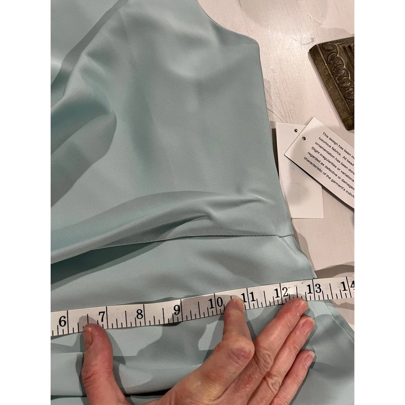 New! PROM dress aidan Mattox‎ sea grass one shoulder long gown size 4 - Image 8