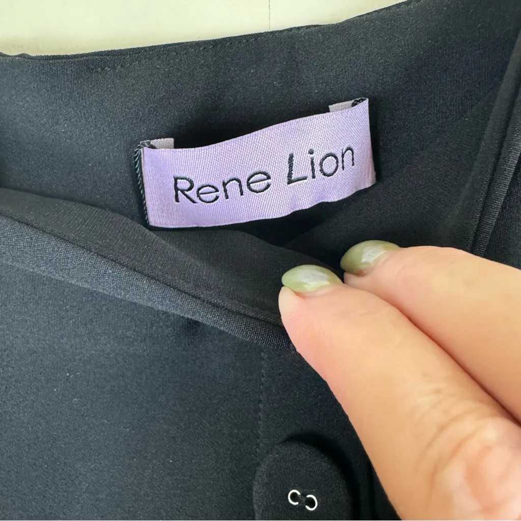 Rene Lion Button Front Flare Skirt Black Size L - Image 4