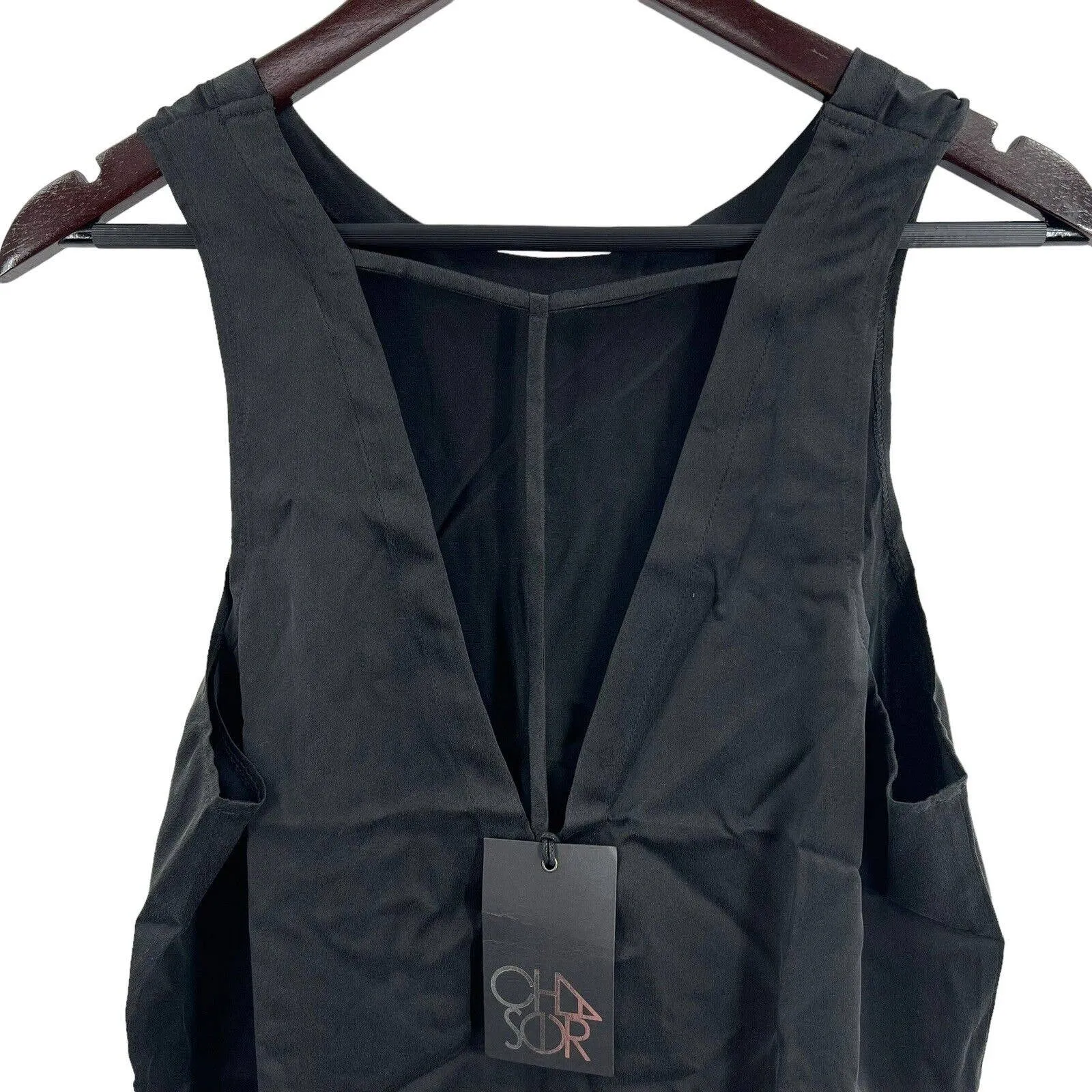 Chaser Black Silky Feel Sleeveless Top Medium‎ New - Image 2