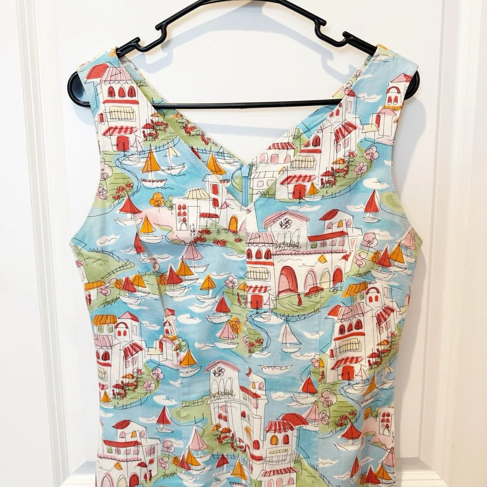 Vintage Talbots Womens Italy Novelty Shift Dress Size 8 Vacation Travel Island - Image 2