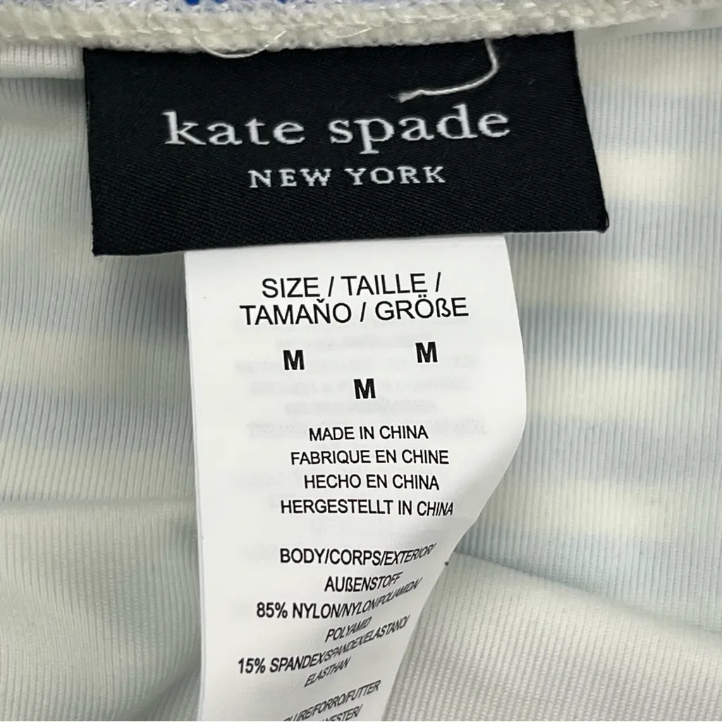 Kate Spade‎ String Bikini Bottom Ringmaster Stripe Blue White Size Medium Womens - Image 4