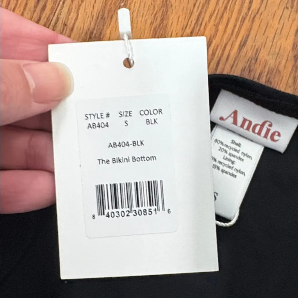 Andie‎ Bikini Set Valencia Top Bikini Bottom Black size S NWT - Image 11