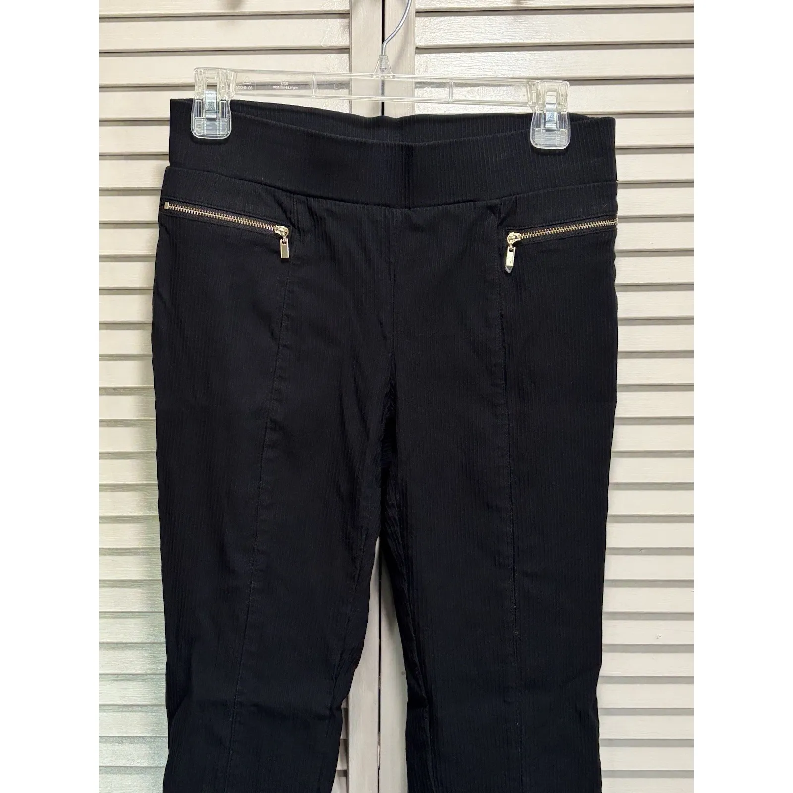 Rafaella Comfort Black Skinny Leg Legging/Pants Mid Rise Zippers‎ Size 6 - Image 2