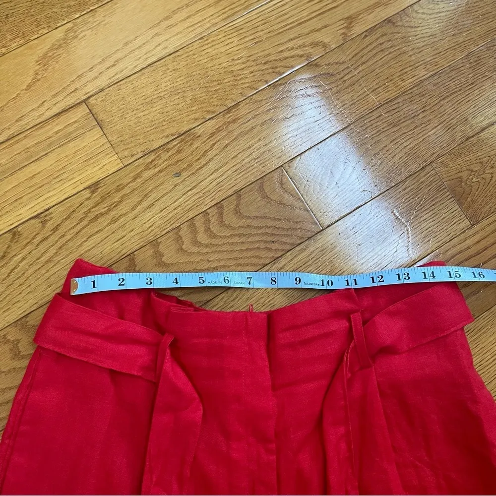 MANGO Double-Breasted Linen Cotton Suit Blazer Pants Set Red oversized Sz 1XL - Image 13