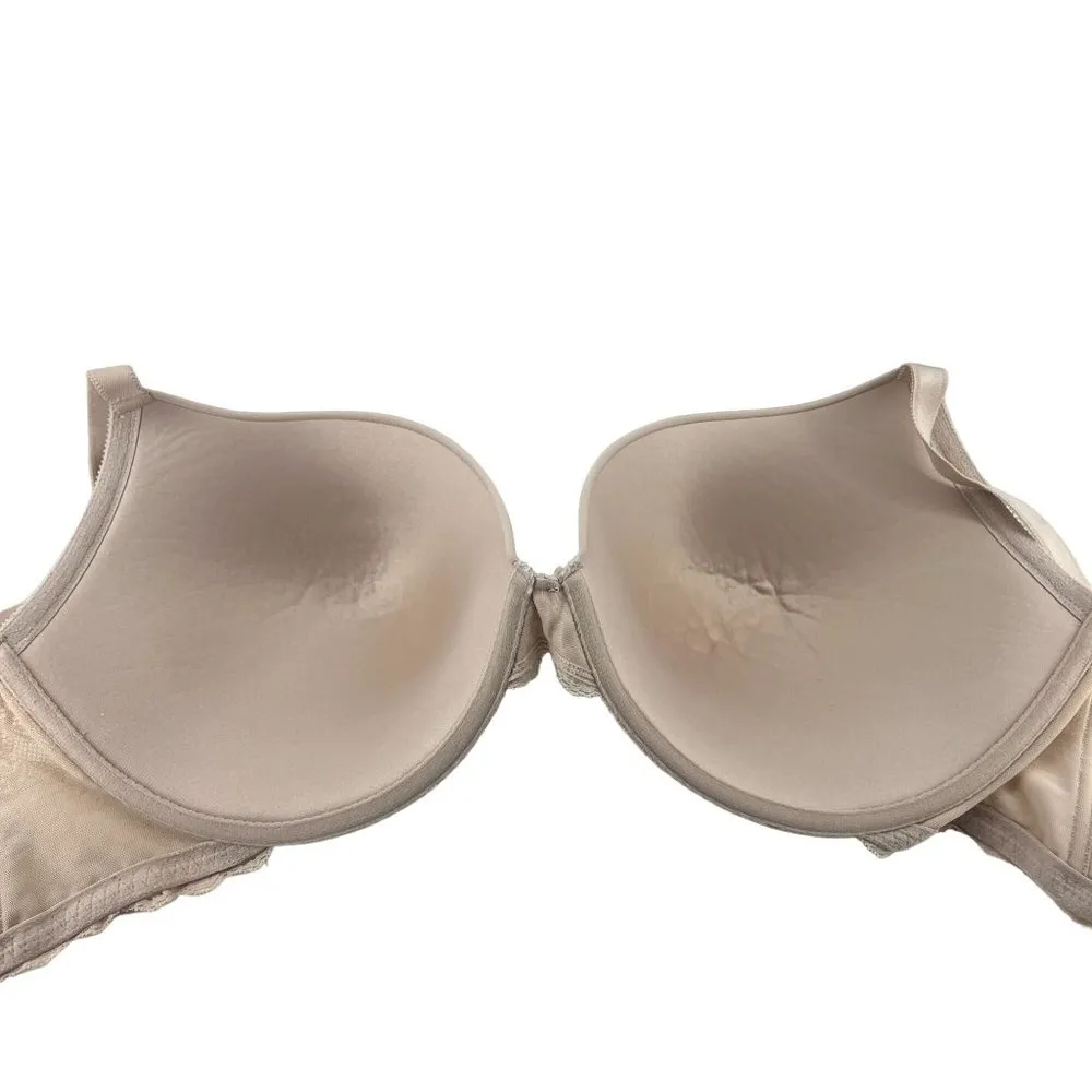 Torrid Beige Lace Push up Plunge Underwire Bra 46DDD - Image 3