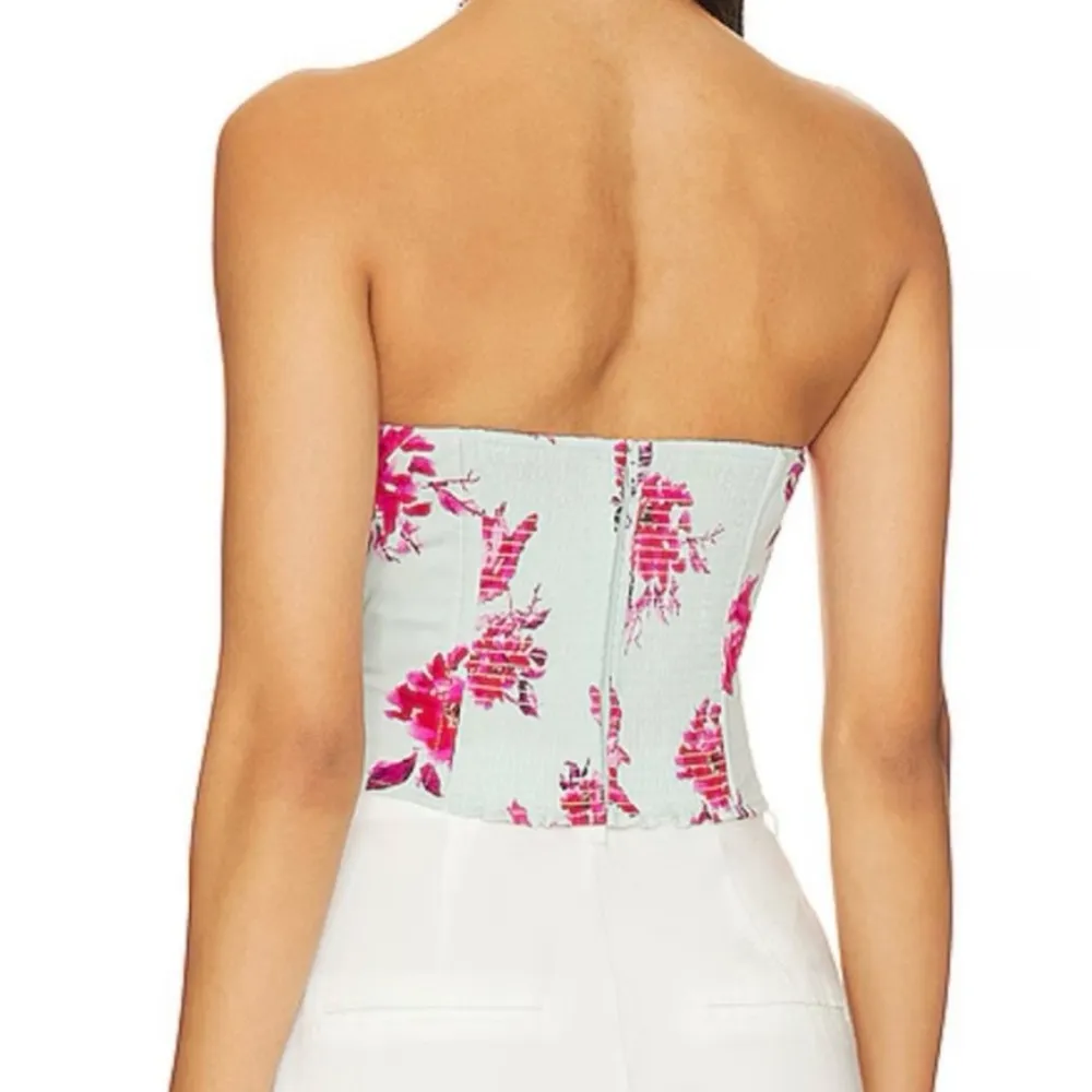 Favorite Daughter Lanai Floral Corset Top Blue Summer Peony Size 10 - Image 2