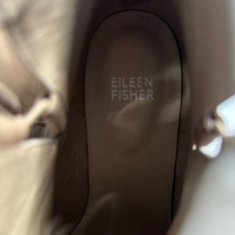 Eileen Fisher Tote Leather Ankle Bootie Tan Block Heel Zip Up Size 7.5 Neutral - Image 5