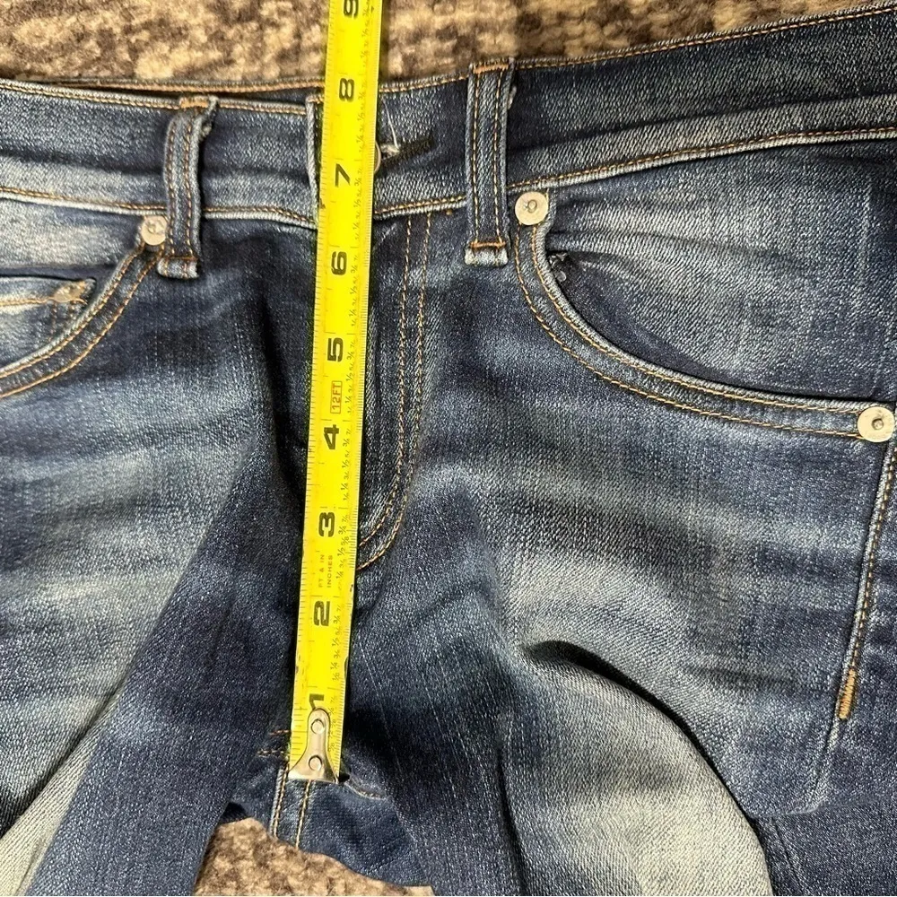 RAG & BONE Women's Size 25 Pacifico Blue Wash Zipper Ankle Capri Skinny Jeans - Image 9