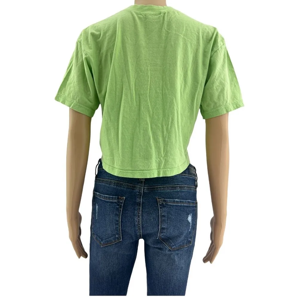 Truly Madly Deeply (S) Green Worn In Distressed Crop Top Tee Shirt - Image 5