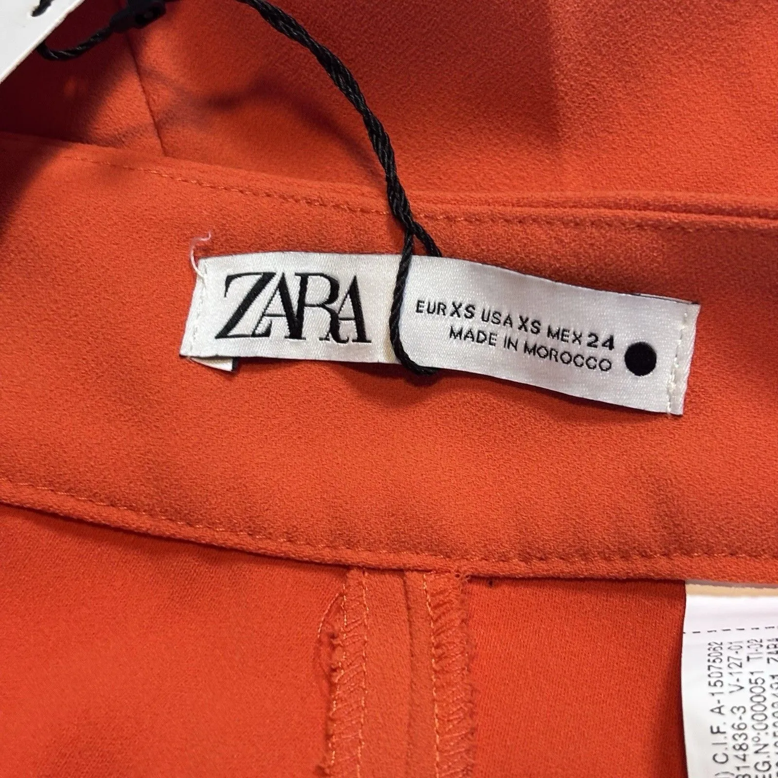 Zara Orange Flare Dress Pants with zipper on one side size XS NWT - Image 12