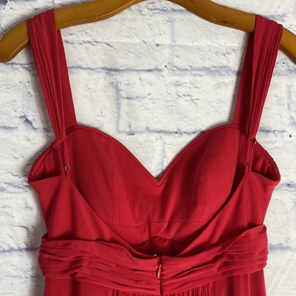 BCBGMaxAzria red sweetheart neckline long gown dress size small - Image 3