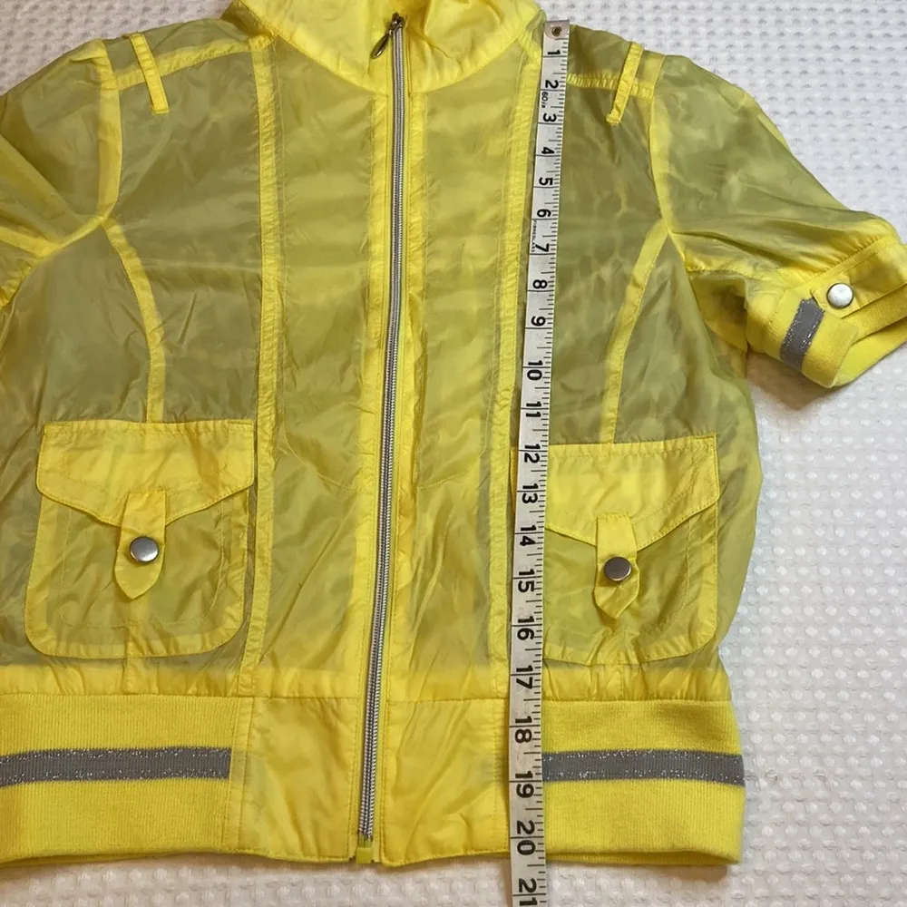 Yellow Leopard 80s Short Sleeve Cropped Jacket Size Small - Image 9