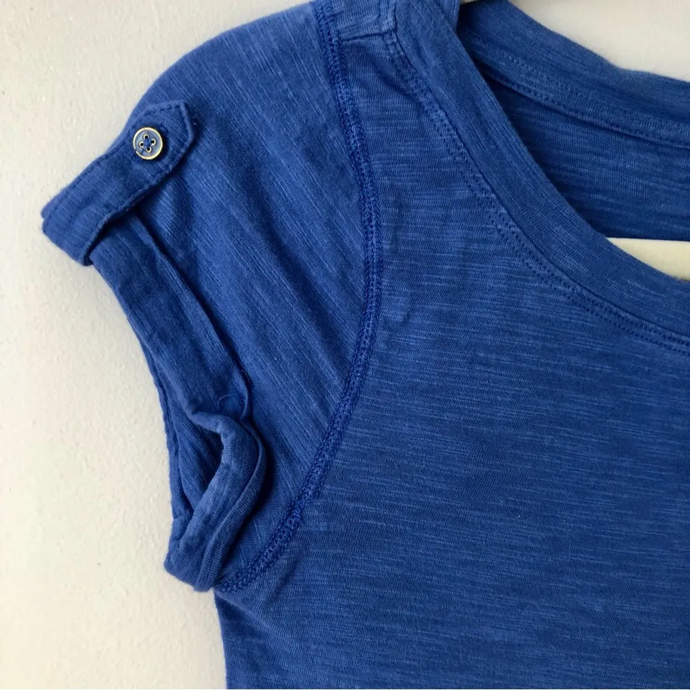 Banana Republic T-Shirt Cotton Cap Sleeves Pullover Blue Dress Women’s Size XS - Image 4