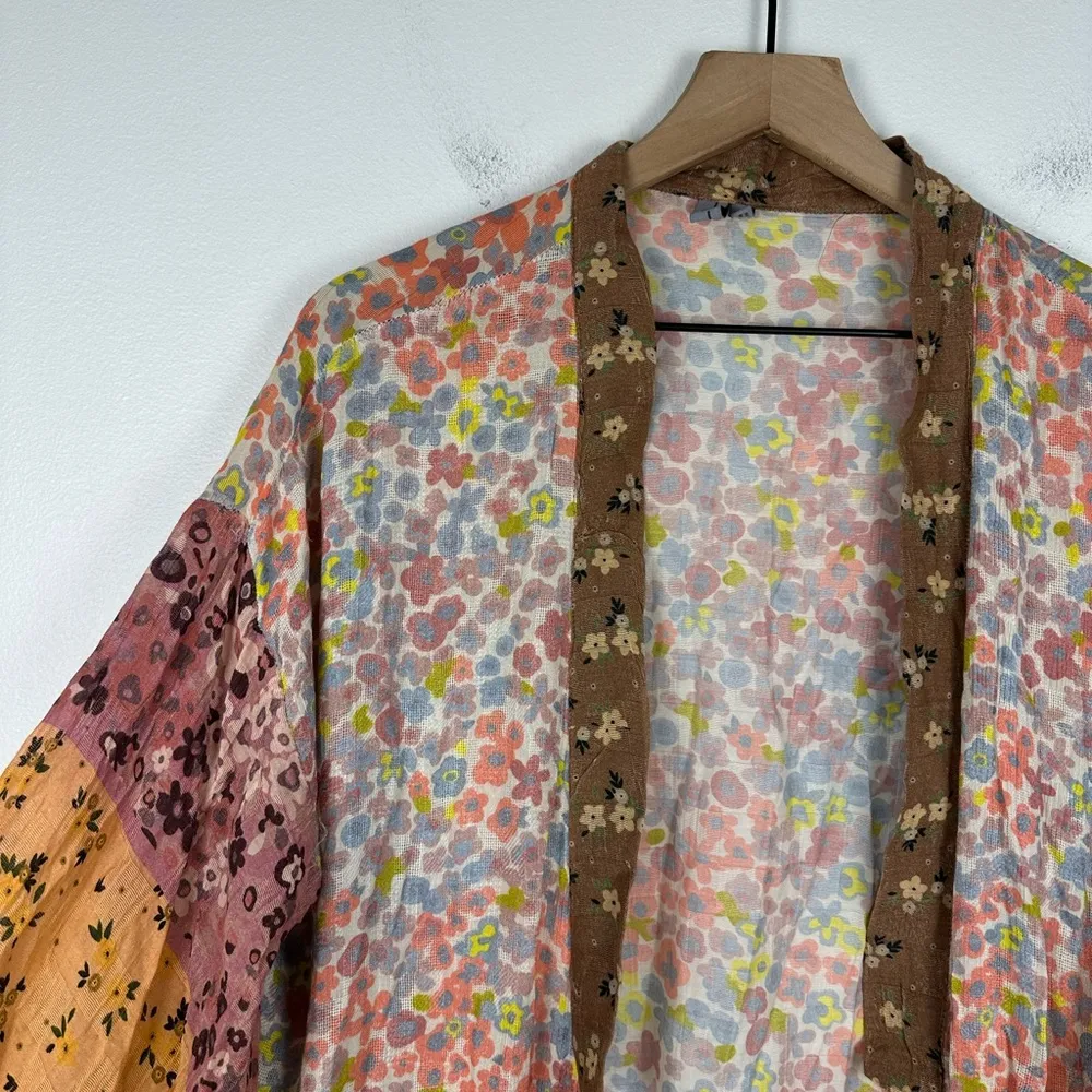 Anthropologie Bl^nk London Sheer Floral Boho Artsy Kimono Size OS - Image 5