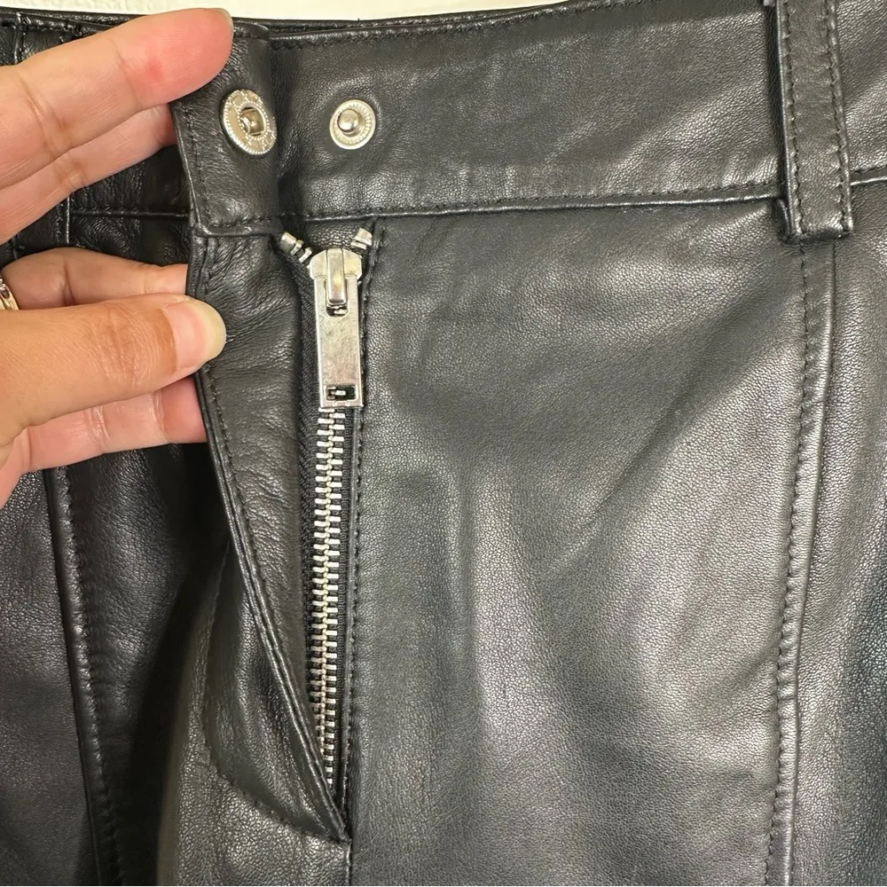 NEW Retrofête Honey Leather Pant Womens XS Black Chic Loose Fit Cargo Pockets - Image 10