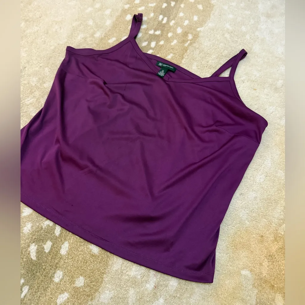 INC International Concepts Woman dark purple adjustable plus size tank top 3X - Image 2