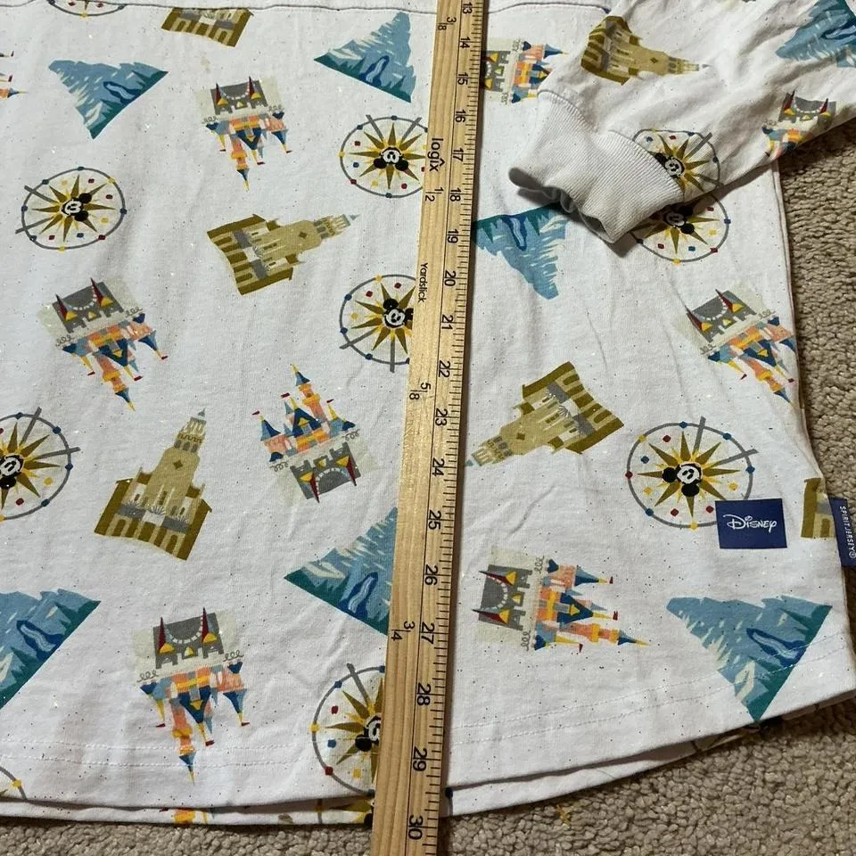 Disneyland Spirit Jersey Long Sleeve Shirt Castle Compass Print Adult Oversized - Image 6