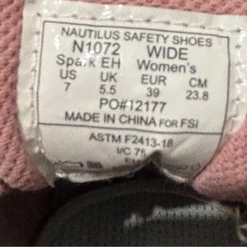 Nautilus Spark Safety Composite Toe Work Shoe Women’s Size 7.5 Gray - Image 5