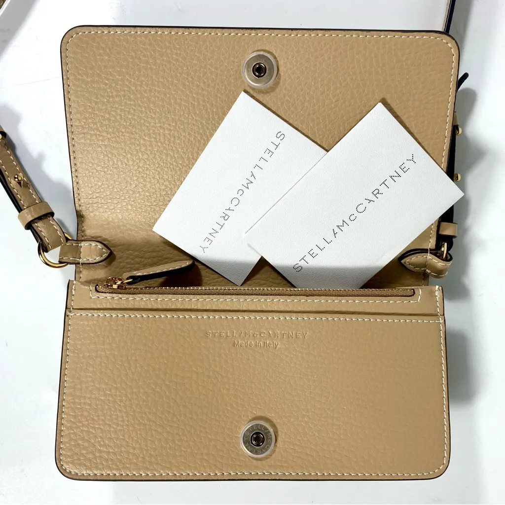 Stella McCartney Mini Logo Faux Leather Crossbody Bag Caramel NEW 7B0098WP0234 - Image 6