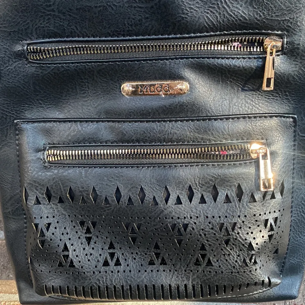 - Black faux leather crossbody bag by mudd - Image 2