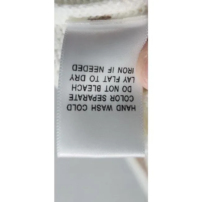 LE LIS‎ Womens Sweater Size S White Brown Pullover Knit Tiger Print Chic - Image 6