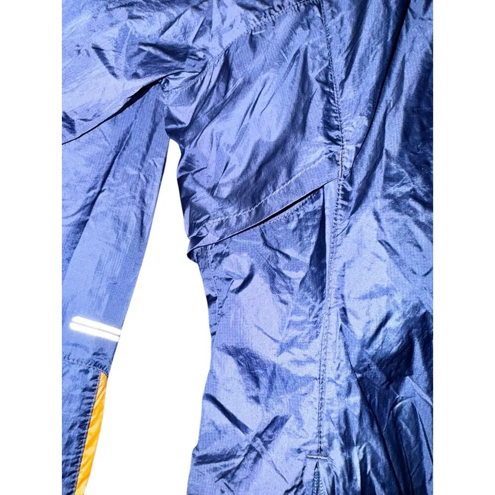 Brooks Women's Windbreaker Jacket Large Blue Vented Lightweight Run Reflective - Image 5