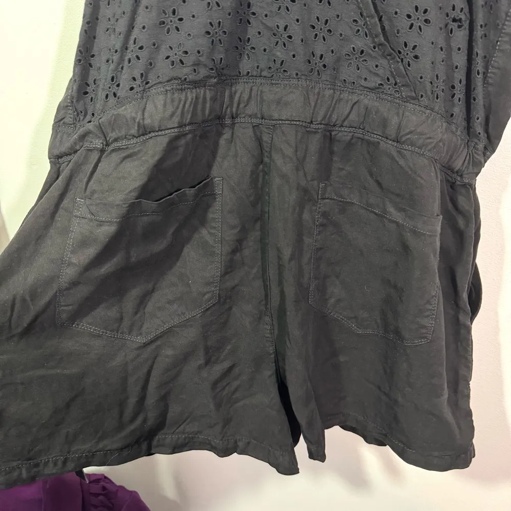 NWT Blank NYC Black Flower Eyelet Pattern Romper - Image 8