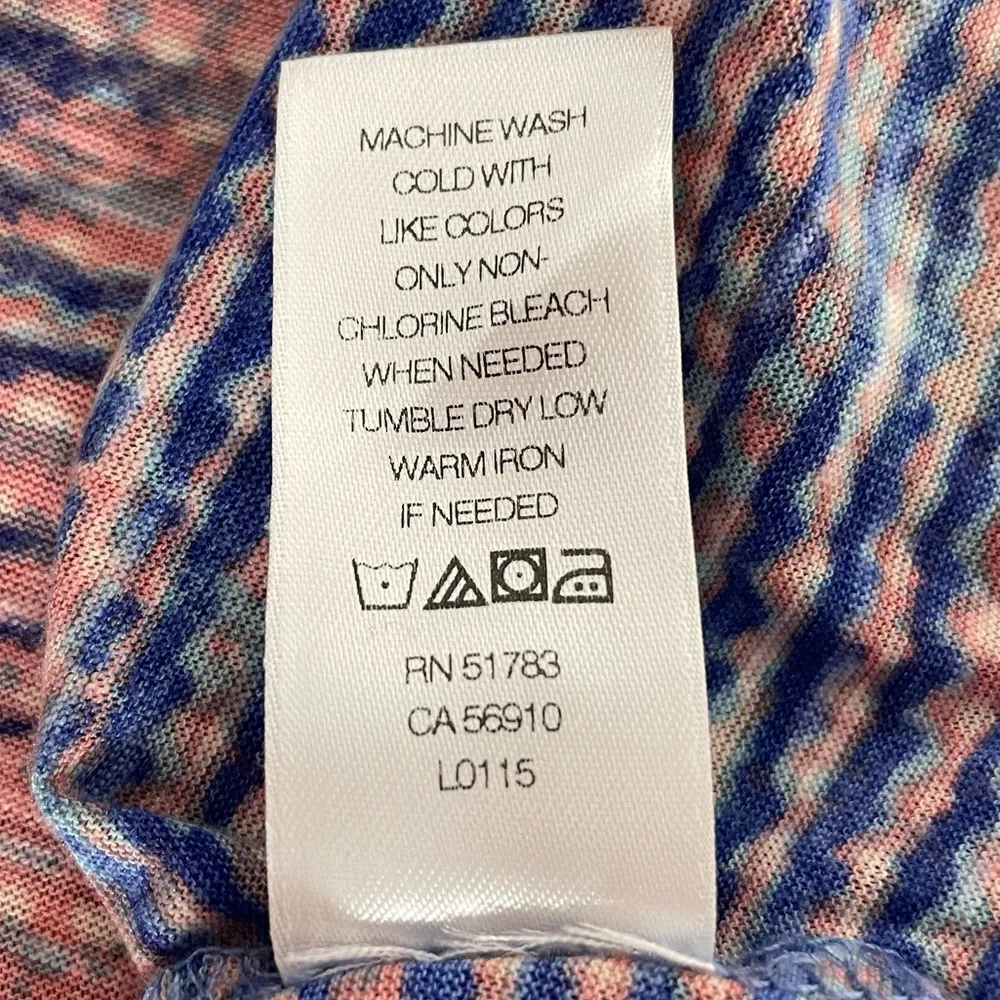 Mairices Patterned Tank Top Blue Pink Size Small - Image 6