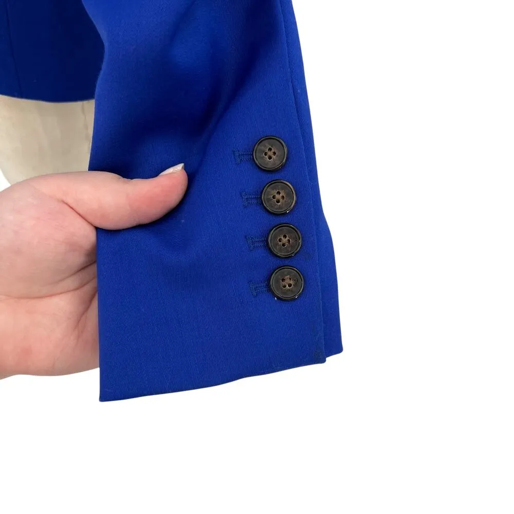 L.A.M.B. .‎ Double Breasted Wool Blend Blazer Cobalt Blue Black Size US 6 - Image 11