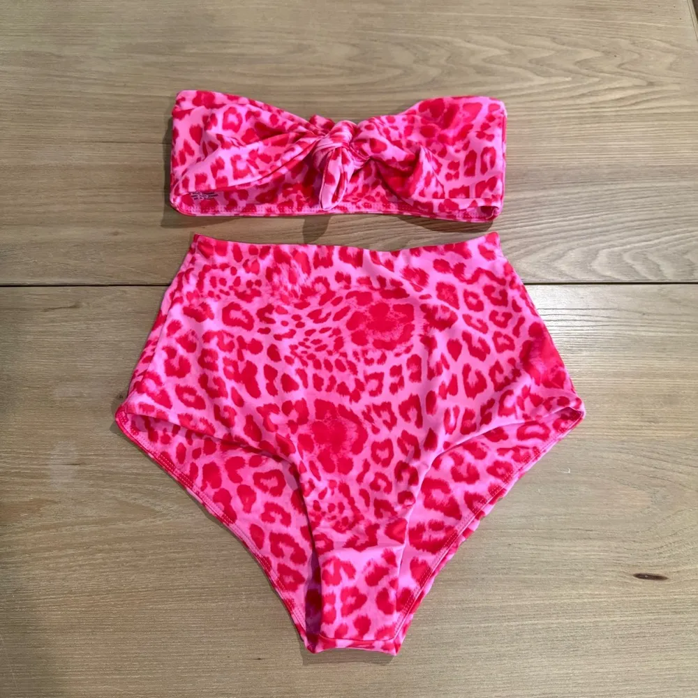 Mikoh Lami Pink Leopard Print Bikini Set Size Small EUC‎ - Image 2
