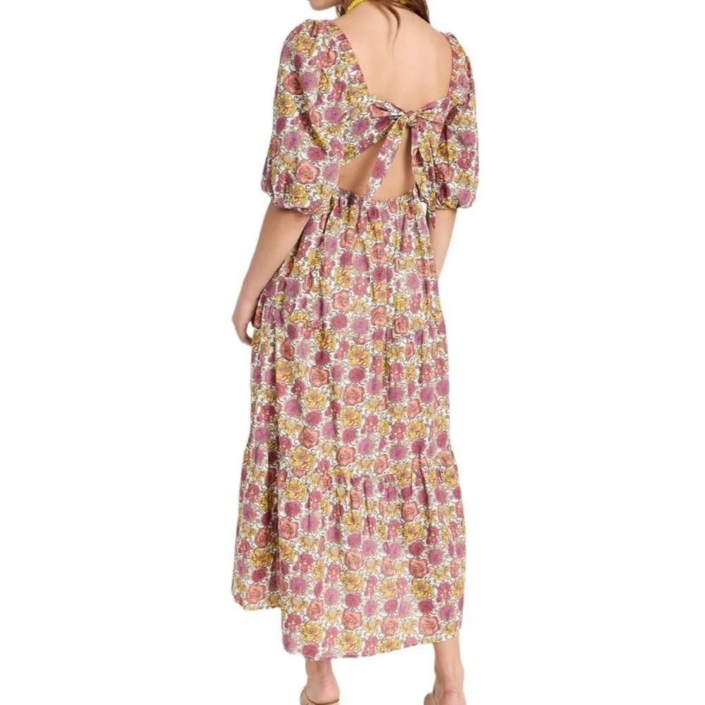 MINKPINK Yasamin Tiered Midi Dress in Pink Yellow Floral M - Image 2