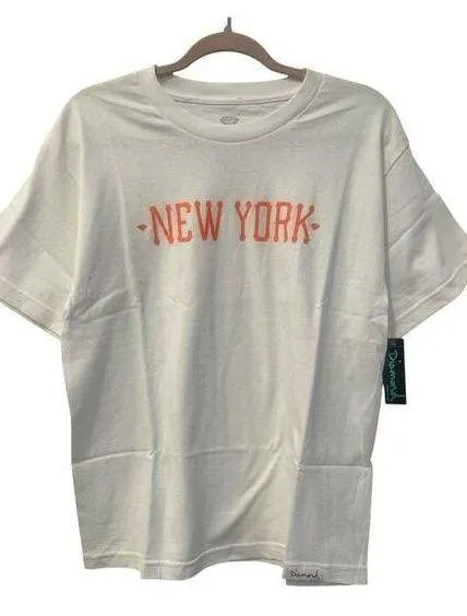 Women’s DIAMOND SUPPLY CO. New York Tee Shirt White Orange NEW Size XL - Image 1