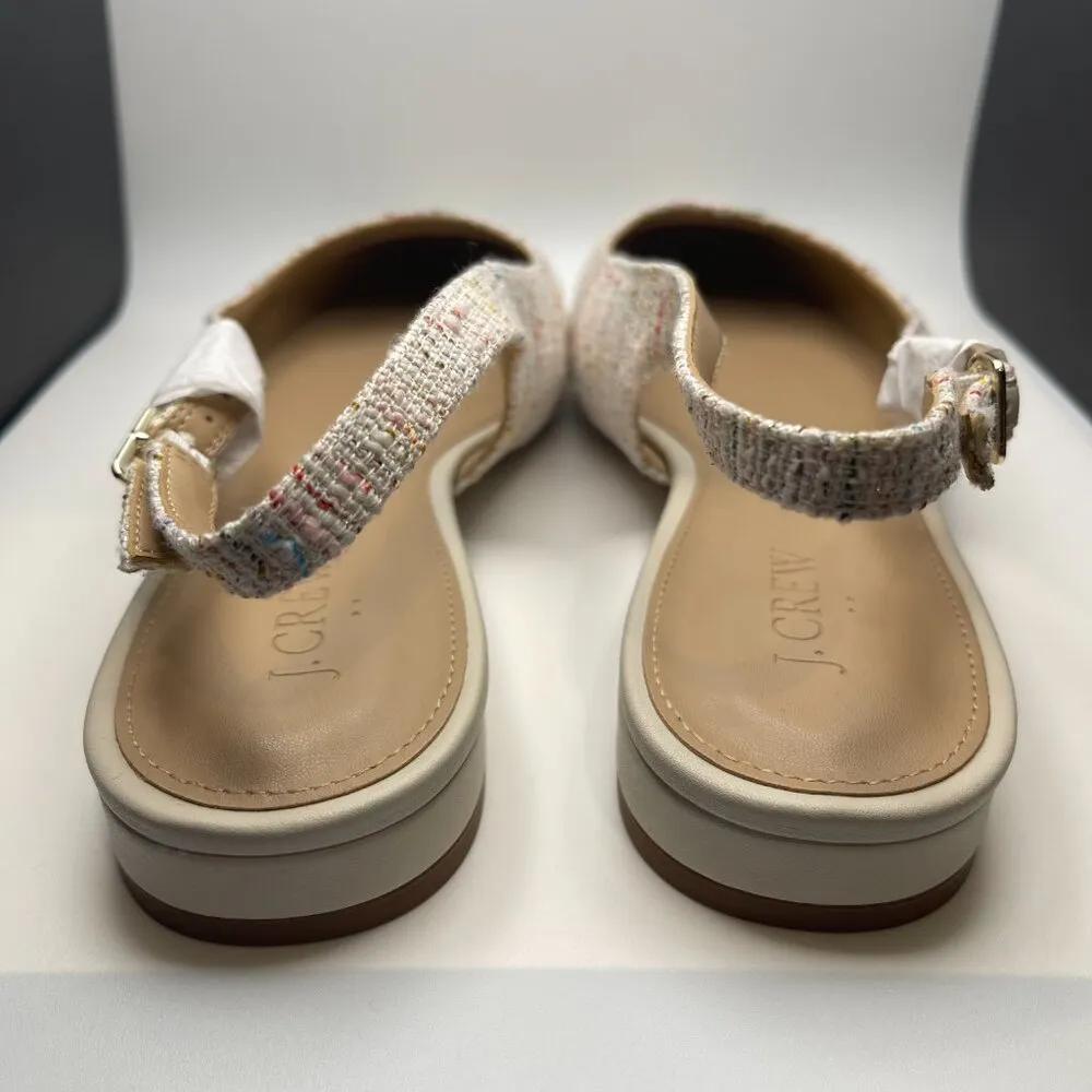 J. CREW Rainbow Tweed slingbacks with cap toe, Size 11 - Image 5