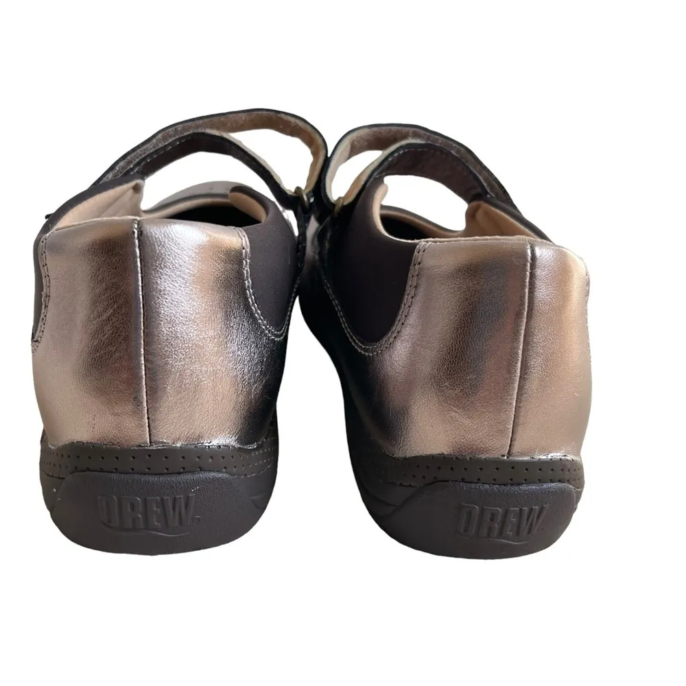 Drew Womens Rose Mary Jane Shoes Size 7 Grain Leather Cooper Metallic Orthopedic - Image 6
