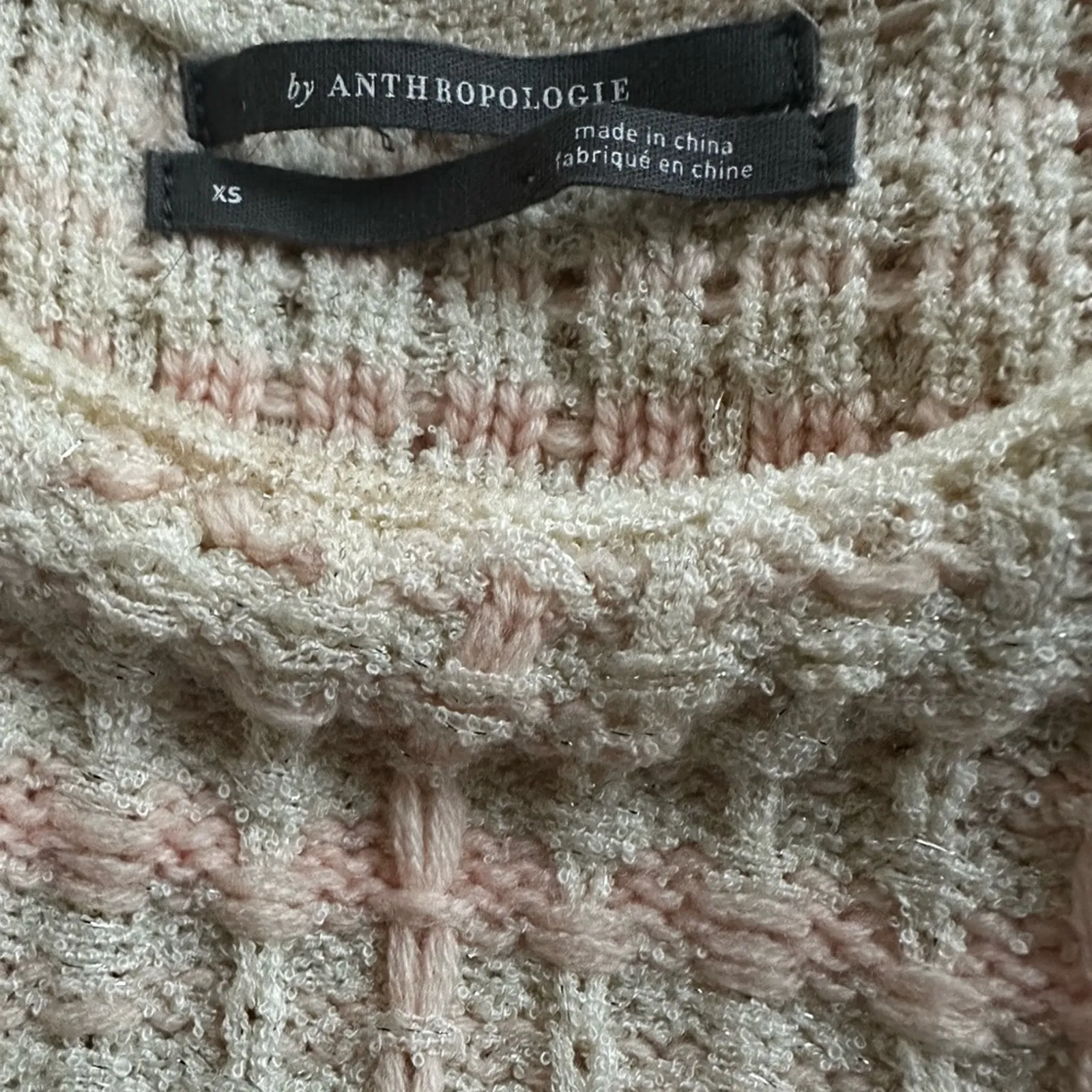 Anthropologie Tweed Sweater Tee Pink Soft Girl Short Sleeve Quiet Luxury Preppy - Image 7