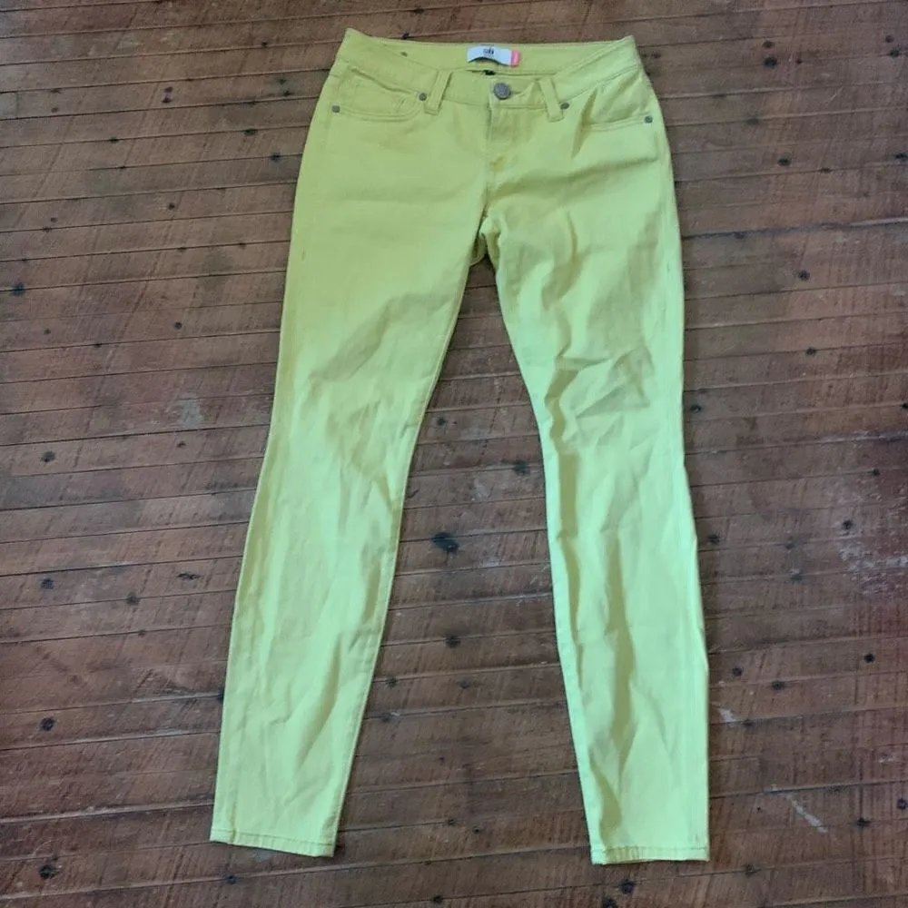 CAbi skinny Citron summer yellow mid low rise size 4 jeans - Image 3