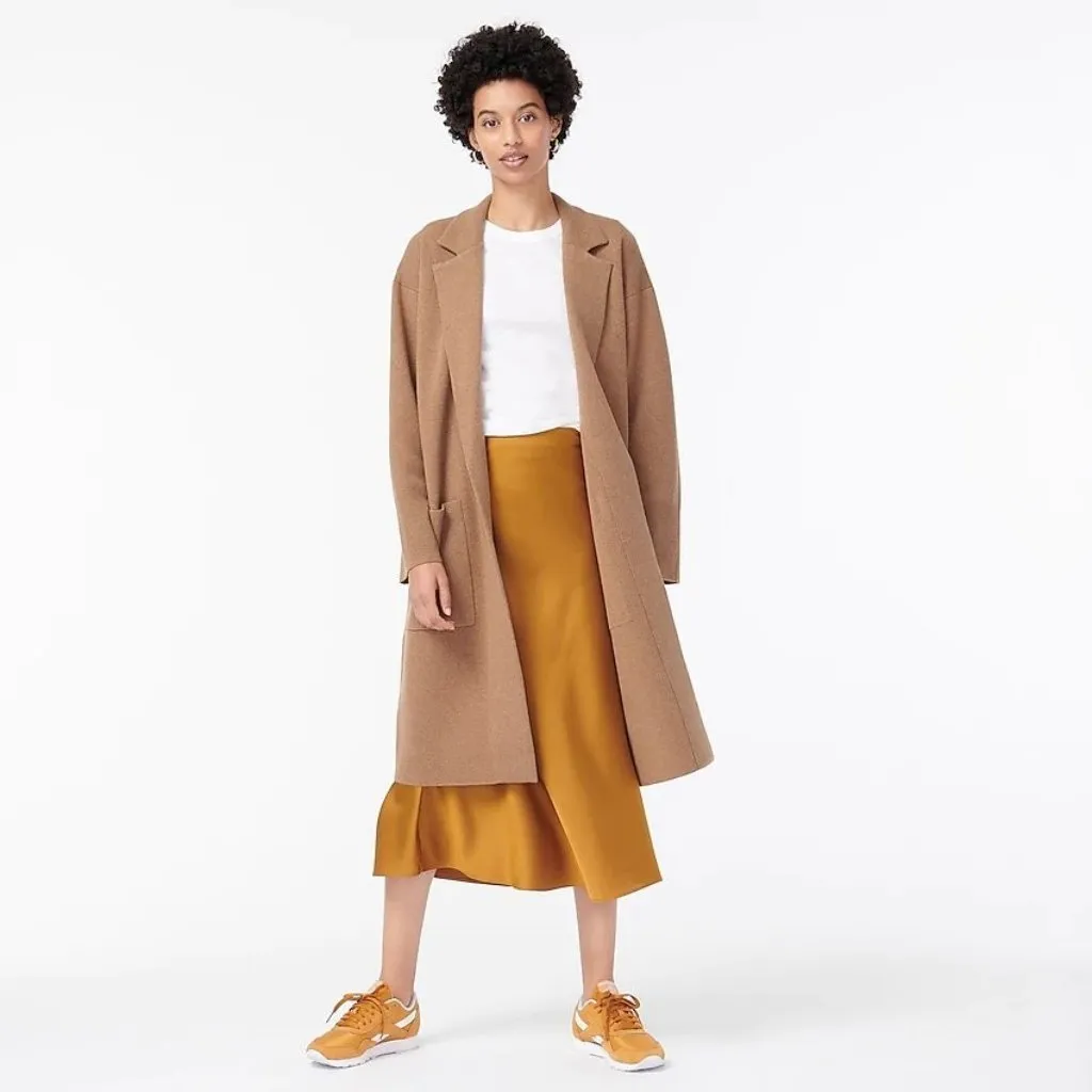 NWT J.Crew Ella in Heather Khaki Open-Front Sweater Blazer Cardigan XXS $178 - Image 2