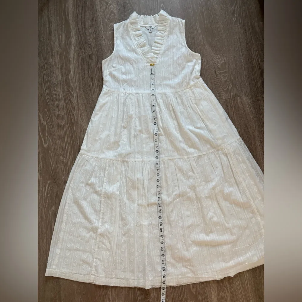 Crown & Ivy Dress Women's Size‎ Small White Tiered Cotton Preppy Coastal Beachy - Image 8