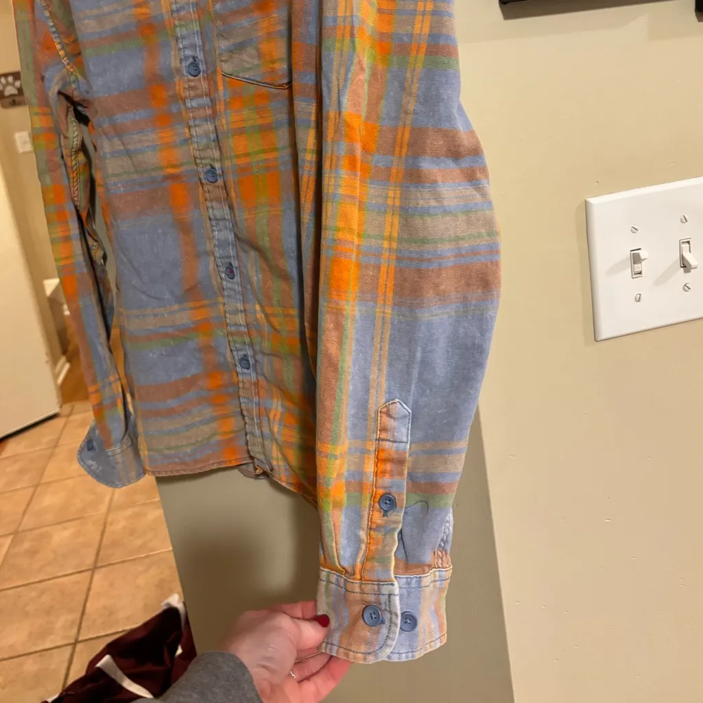 BDG  Blue, Orange Plaid Flannel - Image 3