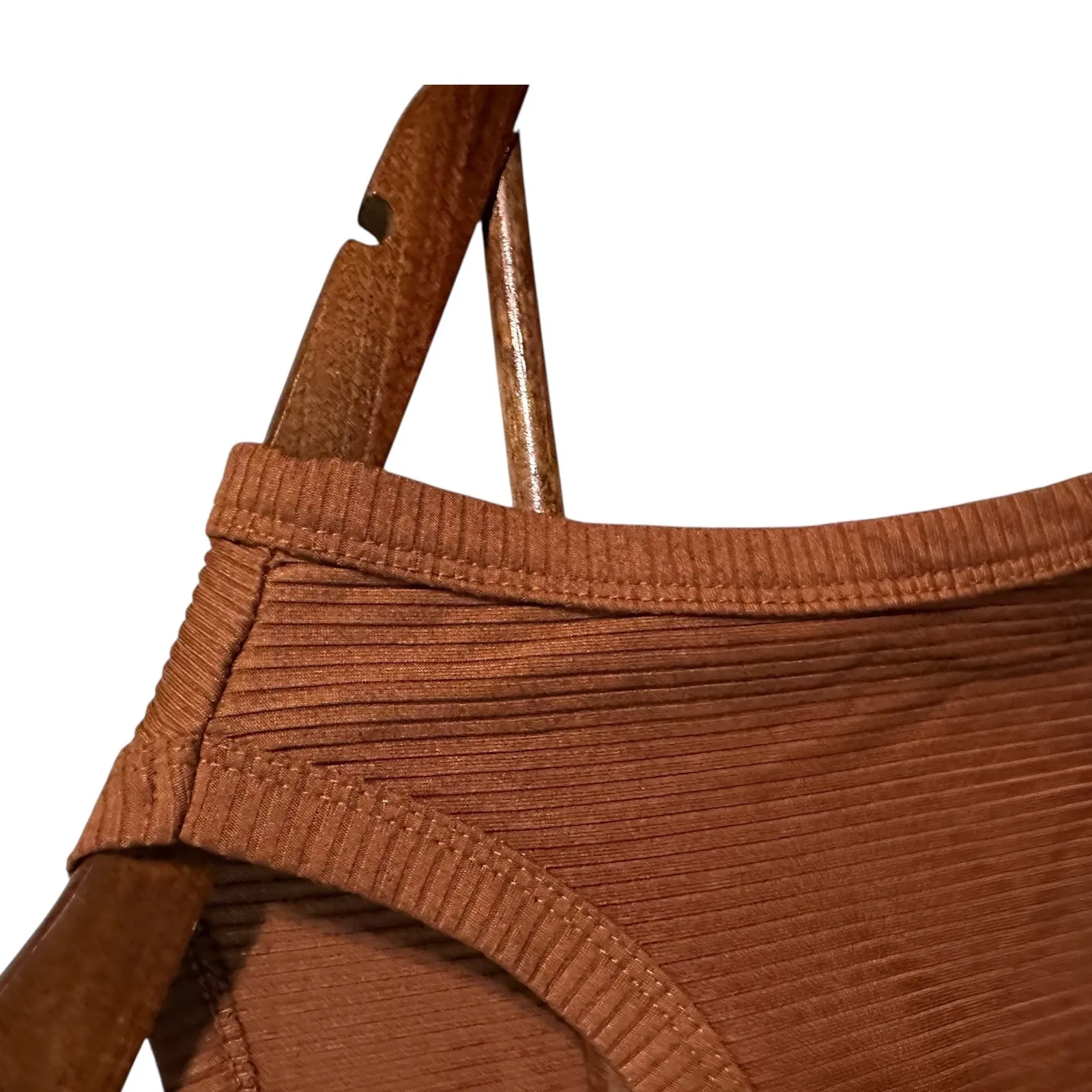 Olivia Rae New York Ribbed Tank Top‎ Sleeveless Copper Brown Casual Basic S - Image 2
