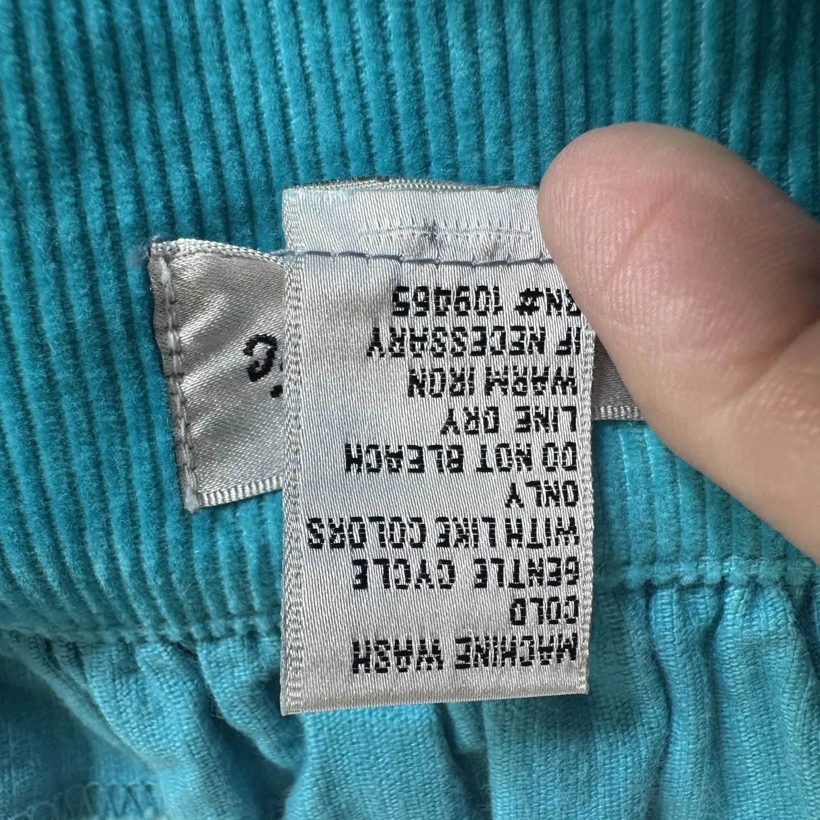 Vintage Y2K Blue Corduroy Jacket Blazer Size S Ruffle Trim Pockets Fairy Preppy - Image 8